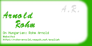 arnold rohm business card